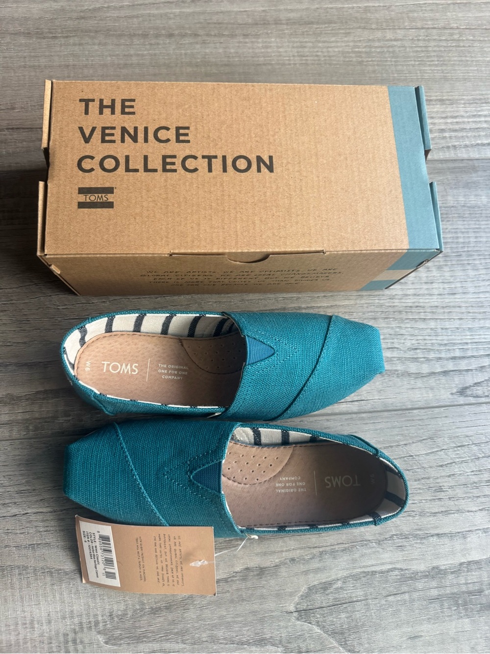 Tom’s Classic Alpargata Harbor Blue Heritage Canvas size 6 Womens New in Box